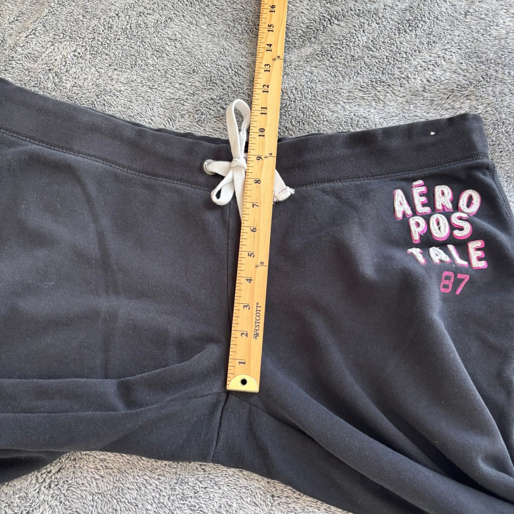 Aeropostale Womens Jogger Sweatpants Y2K 2XL Black Logo Varsity Letters 19711 - Picture 8 of 16